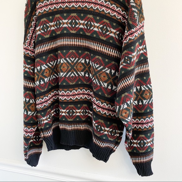 Vintage Scandia Printed Grandpa Sweater Black Multi - Picture 2 of 5